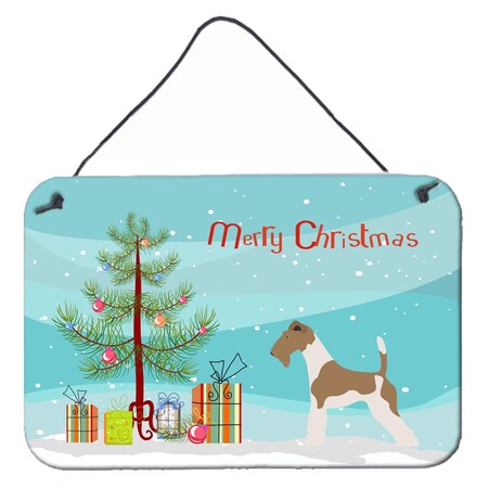 Carolines Treasures Wire Fox Terrier Christmas Wall or Door Hanging Prints BB8446DS812